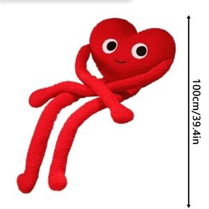 Red Heart Plush Octopus Pillow